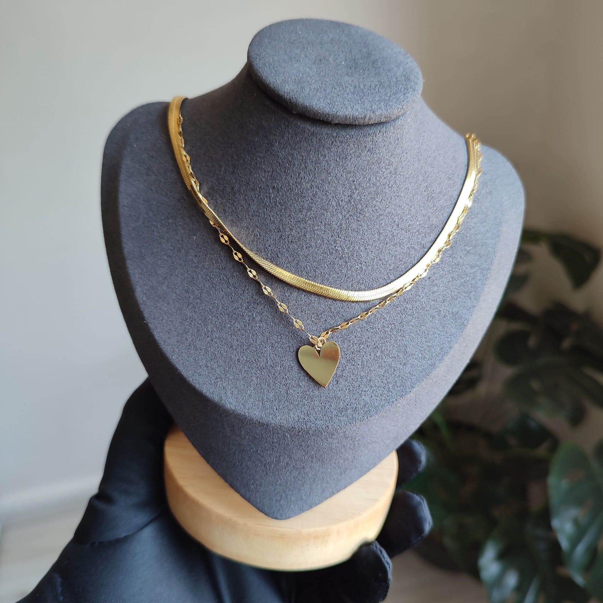 Collier Coeur Doré - Boutique R Luxuria