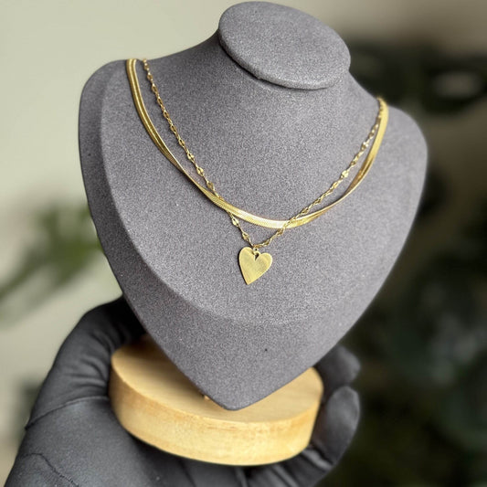 Collier Coeur Doré - Boutique R Luxuria